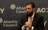 Screen capture from video of an interview with Syrian President Ahmed al-Sharaa at the Atlantic Council in New York, September 22, 2026. (Atlantic Council)