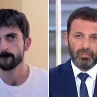 Yuval Abraham (left), in an interview on Channel 13 with presenter Raviv Drucker (right), September 14, 2026. (Screenshots)