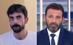Yuval Abraham (left), in an interview on Channel 13 with presenter Raviv Drucker (right), September 14, 2026. (Screenshots)