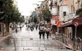 Illustrative: View of the entrance to the city of Bnei Brak on Shabat, January 27, 2018. (Tomer Neuberg/Flash90)