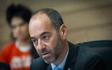 Dean Livne, acting director-general of the Central Elections Committee, attends a House Committee meeting at the Knesset in Jerusalem on June 1, 2026. (Yonatan Sindel/Flash90)