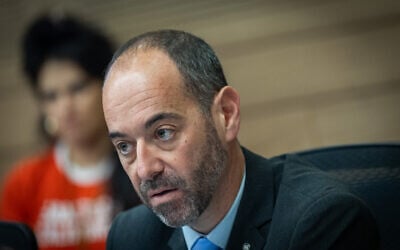 Dean Livne, acting director-general of the Central Elections Committee, attends a House Committee meeting at the Knesset in Jerusalem on June 1, 2026. (Yonatan Sindel/Flash90)