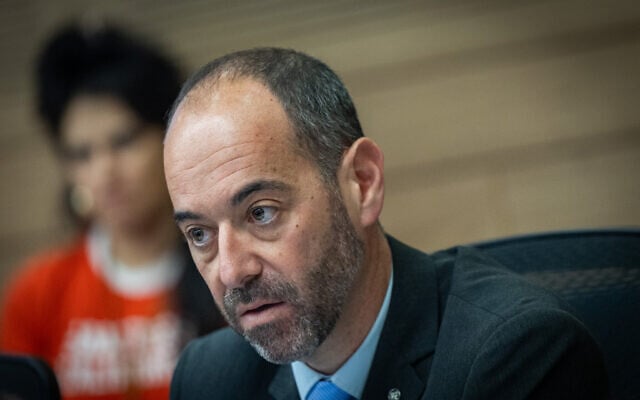 Dean Livne, acting director-general of the Central Elections Committee, attends a House Committee meeting at the Knesset in Jerusalem on June 1, 2026. (Yonatan Sindel/Flash90)