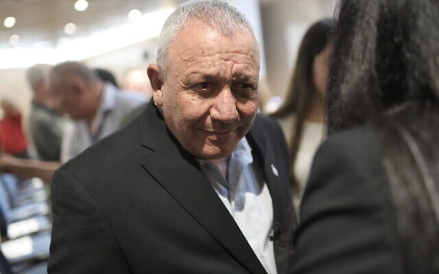 Gadi Eisenkot, leader of Yashar party and a former IDF chief of staff, speaks during an election campaign rally in Nordiya, Israel, August 31, 2026. (Gili Yaari/Flash90)