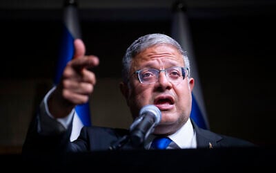National Security Minister Itamar Ben Gvir attends an election event of his Otzma Yehudit party in Netanya on September 1, 2026. (Erik Marmor/Flash90) National Security Minister Itamar Ben Gvir attends an election event of his Otzma Yehudit party in Netanya on September 1, 2026. (Erik Marmor/Flash90)