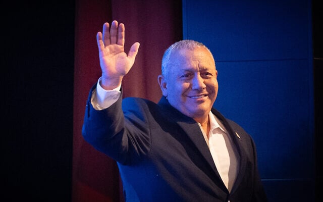 Gadi Eisenkot, chairman of the Yashar party, attends the presentation of the party’s candidate list ahead of the upcoming general elections in Rosh HaAyin, September 7, 2026. (Flash90)