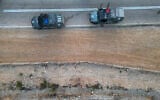 Illustrative: Israeli security forces are seen near the security fence, close to the Palestinian village of Al-Jib, near Jerusalem, September 9, 2026. (Chaim Goldberg/Flash90)