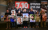 Victims and family members of those killed and abducted during Hamas's October 7 attacks hold a press conference in Tel Aviv, September 15, 2026. (Avshalom Sassoni/FLASH90)