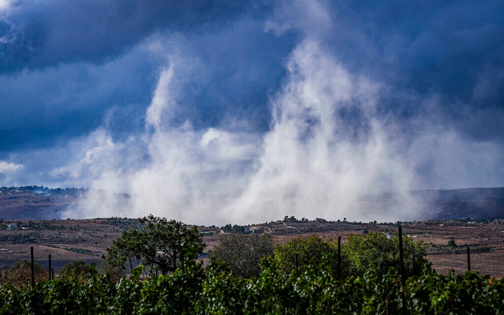 Smoke rises from southern Lebanon during an Israeli military operation, September 18, 2026. (Ayal Margolin/Flash90) Smoke rises from southern Lebanon during an Israeli military operation, September 18, 2026. (Ayal Margolin/Flash90)