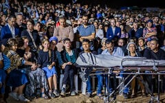 Family and friends attend the funeral of Netanel Shukrun, who was killed in a terror shooting attack at a spring near Neve Tzuf in the West Bank, at the cemetery in his community of Alei Zahav, September 21, 2026. (Hilel Ben Or/Flash90)