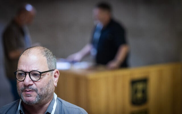 MK Ofer Cassif is seen outside the Central Elections Committee after his candidacy was disqualified on September 23, 2026. (Yonatan Sindel/Flash90)