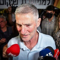 Democrats party chairman Yair Golan arrives for a meeting with opposition leaders in Tel Aviv, September 26, 2026. (Avshalom Sassoni/Flash90)