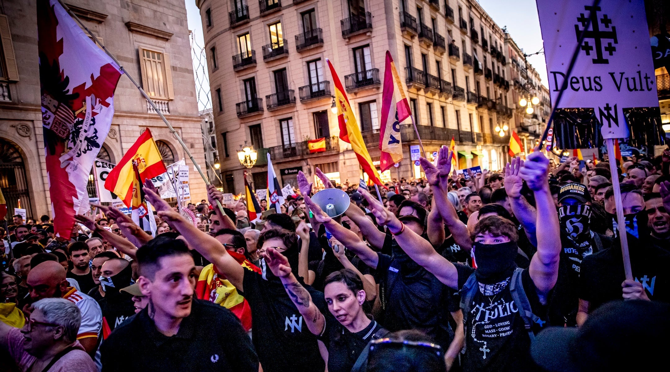 Spanish far-right group holds anti-migrant protest in Madrid