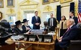 US President Donald Trump meets with a delegation of Hasidic rabbis at the White House on September 3, 2026. (White House)