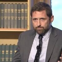 Novelist Phil Klay speaking at the Berkley Center in Georgetown University, Washington DC, April 18, 2023. (Screenshot from YouTube)