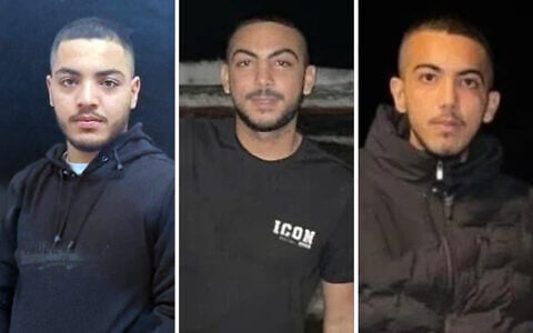 Left to Right: Yahya Bassimi (20) and brothers Qassem Odeh (20) and Zain Odeh (16), who were found dead inside a burnt vehicle outside the Arab town of Baqa al-Gharbiya in a suspected murder on September 13, 2026 (Social media)