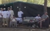 Youths are seen at an encampment set up on land under the jurisdiction of Majd al-Krum in the Galilee on September 13, 2026. (Screen capture: X, used in accordance with Clause 27a of the Copyright Law)