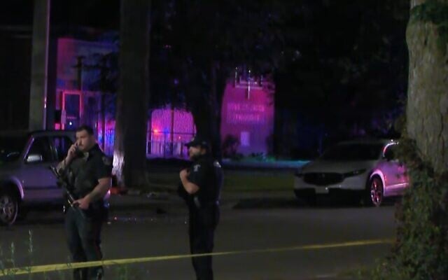 Canadian police at the scene of a shooting near Sons of Jacob Synagogue in Belleville, Ontario, September 20, 2026. (Screenshot/CBC)