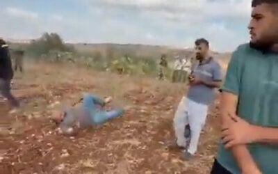 A man lies on the ground after he was shot in the leg by an IDF soldier on the outskirts of the Palestinian village of Faqoua, near Jenin, September 12, 2026 (Screen grab/used in accordance with Clause 27a of the Copyright Law) A man lies on the ground after he was shot in the leg by an IDF soldier on the outskirts of the Palestinian village of Faqoua, near Jenin, September 12, 2026 (Screen grab/used in accordance with Clause 27a of the Copyright Law)