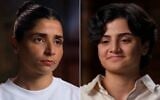 Atefeh Ramezanisadeh, left, and Fatemeh Pasandideh, right, former members of the Iranian women’s soccer team, appear on 60 Minutes Australia, in a video uploaded to YouTube on September 6, 2026. (Screenshot)