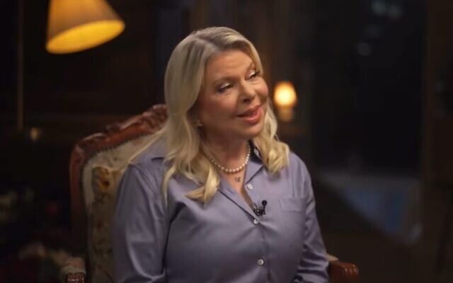 Sara Netanyahu in a Channel 14 interview broadcast on August 31, 2026. (Screenshot/Channel 14)