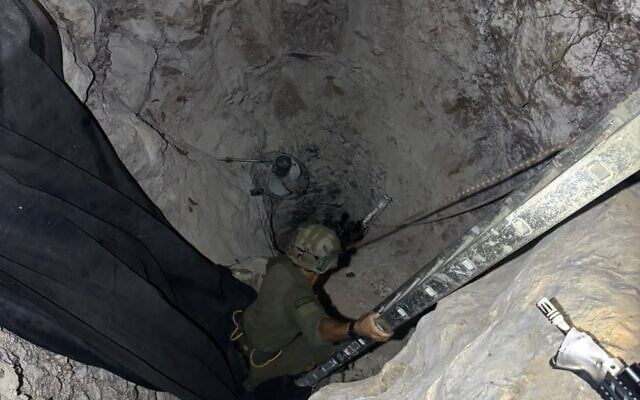 IDF troops of the Yahalom combat engineering unit operate in a shaft in the West Bank city of Qalqilya, September 23, 2026. (Israel Defense Forces)