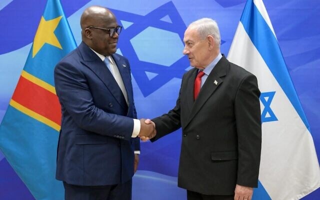 Prime Minister Benjamin Netanyahu (L) met the President of the Democratic Republic of the Congo Felix Tshisekedi in Jerusalem on September 1, 2026 (Maayan Toaf/GPO) Prime Minister Benjamin Netanyahu (L) met the President of the Democratic Republic of the Congo Felix Tshisekedi in Jerusalem on September 1, 2026 (Maayan Toaf/GPO)