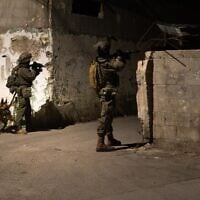 IDF troops operate in the West Bank city of Nablus, in a photo published on September 4, 2026. (Israel Defense Forces)