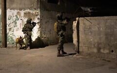 IDF troops operate in the West Bank city of Nablus, in a photo published on September 4, 2026. (Israel Defense Forces)