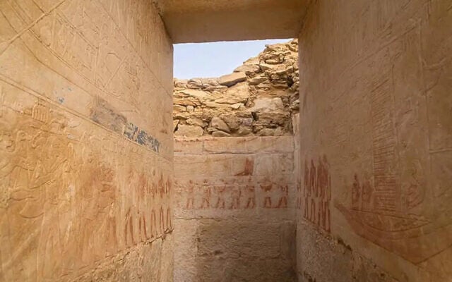 A newly discovered 4,300-year-old tomb found in Saqqara near Cairo in an image published September 8, 2026 (Egyptian Ministry of Tourism and Antiquities)
