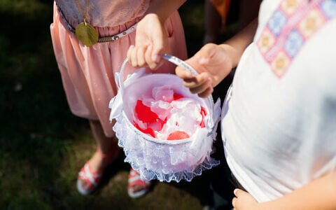 Illustrative: Children with a basket of treats. (Vadym Terelyuk/iStock)