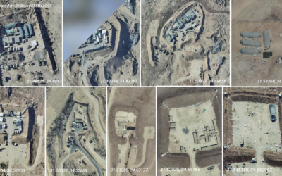 2025 aerial imagery published by govmap.gov.il shows nine Israeli military bases in the northern Gaza Strip. (govmap.gov.il via @Stinky915846091 on X)