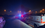 Magen David Adom medics and emergency personnel at the scene where three men were found dead inside a burned vehicle near Baqa al-Gharbiya, September 13, 2026. (Magen David Adom)