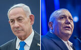 Prime Minister Benjamin Netanyahu (L) in Jerusalem on September 7 and Yashar leader Gadi Eisenkot in Rosh HaAyin on September 7, 2026. (Chaim Goldberg/FLASH90)
