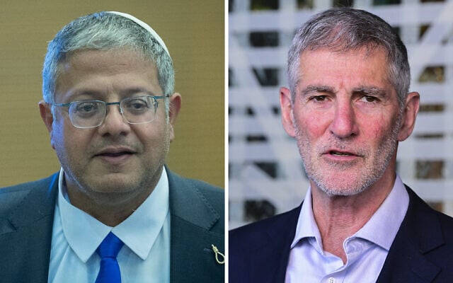 Itamar Ben Gvir (left) and Yair Golan. (Yonatan Sindel/Flash90, Avshalom Sassoni/Flash90)