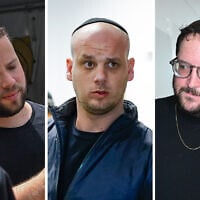 Senior aides to Prime Minister Benjamin Netanyahu (from left): Topaz Luk, Eli Feldstein and Jonatan Urich. (Flash90)