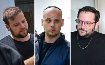 Senior aides to Prime Minister Benjamin Netanyahu (from left): Topaz Luk, Eli Feldstein and Jonatan Urich. (Flash90)