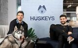 Itai Gafni (left) and Roy Weisfeld, co-founders of Israeli cybersecurity startup Huskeys in Tel Aviv. (Yair Glazer)