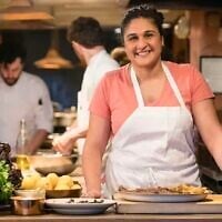 Samin Nosrat, who appeared on stage at the JCCSF on October 5, 2026, in her 2018 Netflix limited series “Salt Fat Acid Heat.” (Adam Rose/Netflix via JTA)
