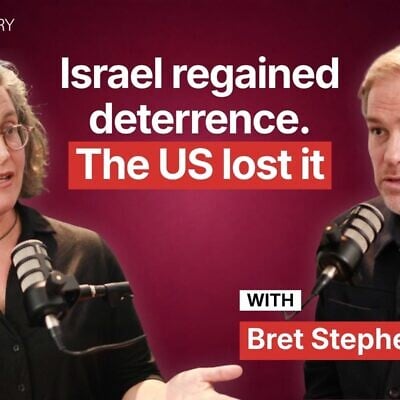 The New York Times columnist Bret Stephens joins ToI deputy editor Amanda Borschel-Dan for this week's A Mandatory Listen podcast. (ToI) The New York Times columnist Bret Stephens joins ToI deputy editor Amanda Borschel-Dan for this week's A Mandatory Listen podcast. (ToI)