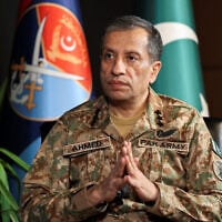 Ahmed Sharif Chaudhry, Director-General of Inter-Services Public Relations (ISPR), the media and public relations wing of the Pakistan Armed Forces, speaks during an interview with Reuters in Rawalpindi, Pakistan, October 30, 2026. (Salahuddin/Reuters)