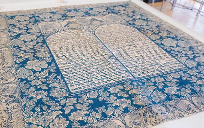 A recovered parochet (Torah ark curtain) stolen by the Nazis is brought back to the Berlin Jewish community, in an undated photo. (Nicolai Froundjian via JTA) A recovered parochet (Torah ark curtain) stolen by the Nazis is brought back to the Berlin Jewish community, in an undated photo. (Nicolai Froundjian via JTA)