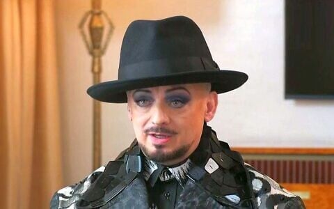 British musician Boy George speaks to Israel's Channel 12 in an interview aired on October 10, 2026. (Screenshot, Channel 12)