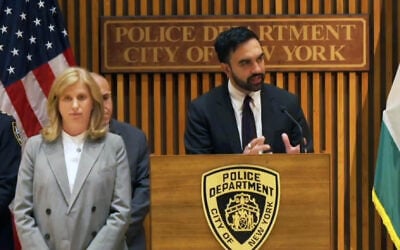 New York City Mayor Zohran Mamdani and NYPD Commissioner Jessica Tisch holding a press conference on the annual Israel parade, May 29, 2026. (Screenshot/X/NYPDNEWS)