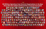 A composite of 170 Gazans who, according to the IDF, were identified as journalists but who were in fact members of terror groups, October 1, 2026. (Israel Defense Forces)
