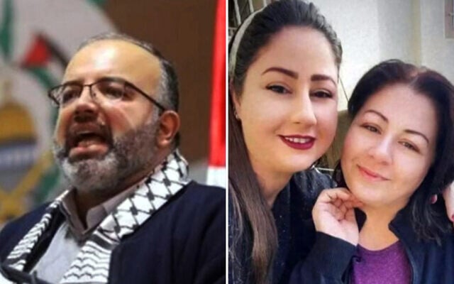 Hamas official Ali al-Amoudi (left) in an undated photo; Maisaa Abu Dawood (right) and her daughter Mary, who were killed in an IDF strike on their home in northern Gaza on October 3, 2026. (Social media: used in accordance with Clause 27a of the Copyright Law)