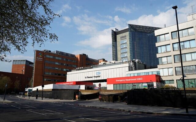 Illustrative: A  view is of St Thomas’ Hospital in central London on April 11, 2020 (Niklas HALLE’N/AFP)