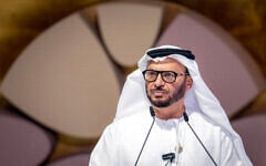 Anwar Gargash, diplomatic adviser to the UAE president, speaks at the Hili Forum 2026 in Abu Dhabi on September 7, 2026. (FADEL SENNA/AFP)