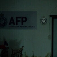 Illustrative: A room imitating an Australian police station is seen at an abandoned scam centre in O’Smach town on the Thai-Cambodian border, on September 7, 2026. (ANTHONY WALLACE/AFP)