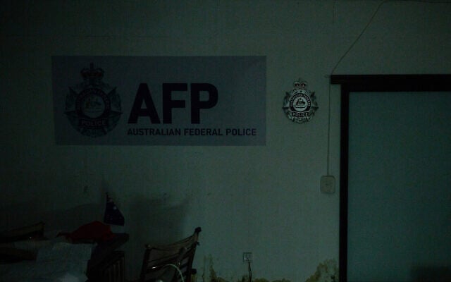 Illustrative: A room imitating an Australian police station is seen at an abandoned scam centre in O’Smach town on the Thai-Cambodian border, on September 7, 2026. (ANTHONY WALLACE/AFP) Illustrative: A room imitating an Australian police station is seen at an abandoned scam centre in O’Smach town on the Thai-Cambodian border, on September 7, 2026. (ANTHONY WALLACE/AFP)